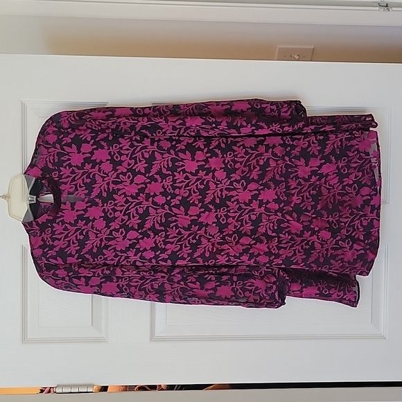 Sz 00 CLUB MONACO - Floral Burnout Dress - NWT! - Gorgeous 2-in-1 Dresses - Picture 3 of 14